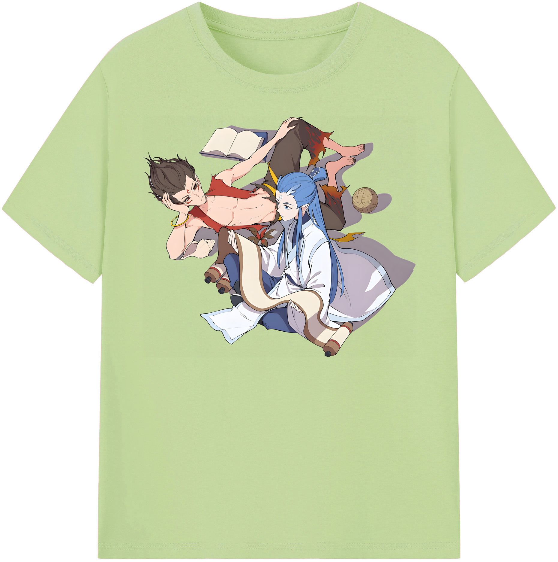 （画像用） Ne Zha 2 ナタ 魔童の大暴れ 綿100％半袖Tシャツ（フロントプリント）